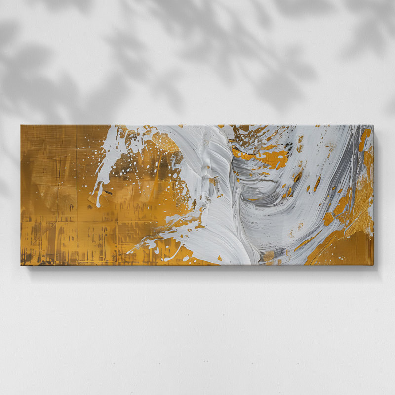 Toile tendue avec châssis abstrait # 4 LII-Abstract, H 12 po x l 30 po