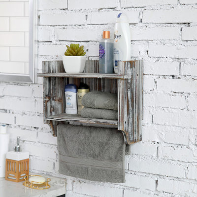 Braffe Solid Wood Wall Bathroom Shelves