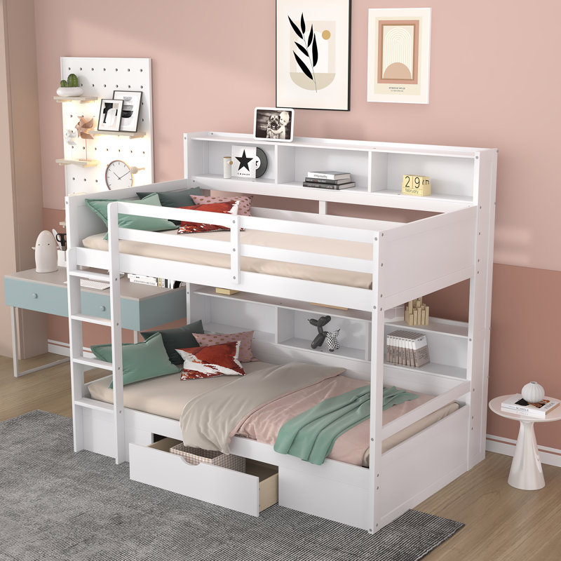 Castelli Kids Twin Over Twin Bunk Bed, White