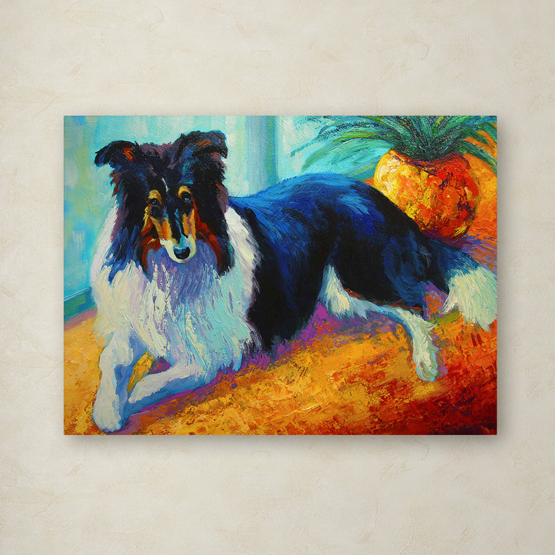 " Collie " by Marion Rose, 24" H x 32" W x 2" D