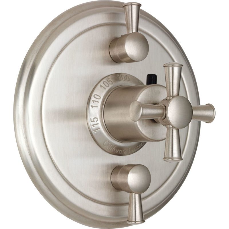 Miramar Styletherm Trim Only With Dual Volume Control, Satin Brass