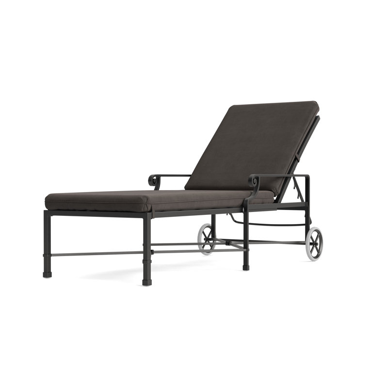 Venetian Outdoor Chaise Lounge, Fusion Charcoal, Textured Pewter