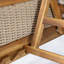 Chaise longue en bois d'acacia avec coussins beiges et osier gris clair, 76,8 po