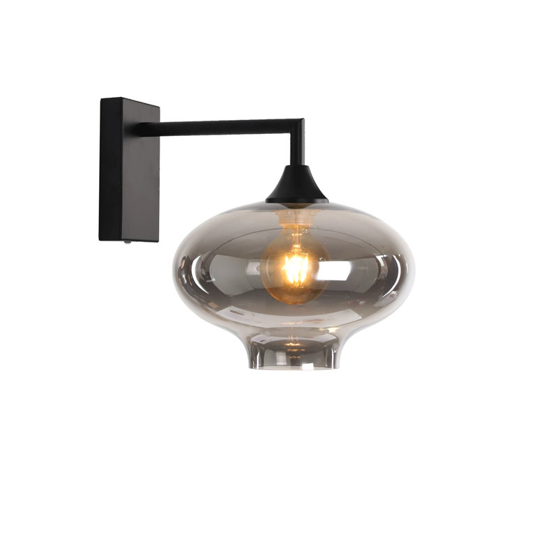 Kaufman Iron Armed Sconce, Smoke, Black