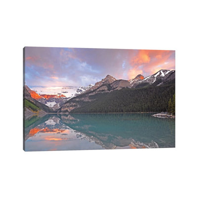 Sunrise On Lake Louise by Brian Wolf - Wrapped Canvas Print