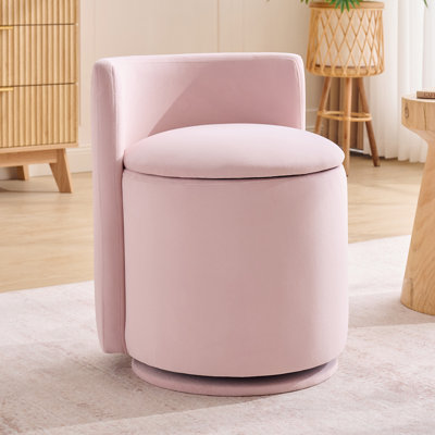 Petit fauteuil d'appoint rembourré avec dossier incurvé, coiffeuse pivotante à 360 ° confortable en velours pour salle de maquillage, chaise de salle à manger convenant à une table d'une hauteur de 27 à 32 po