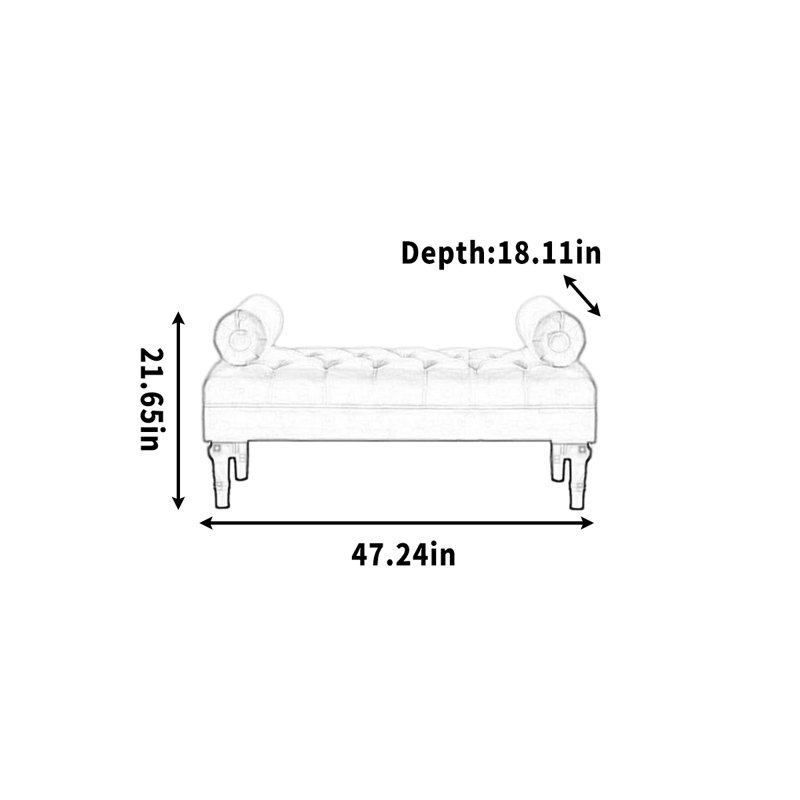 Morganne, H 21,65 po x l 47,24 po x P 18,11 po