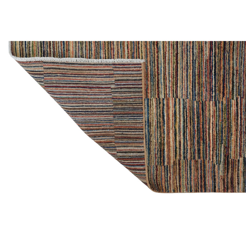 Tapis bleu marine et ivoire de haute qualité noué à la main