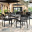 Chaise de patio commerciale en résine toutes saisons avec dossier à lattes-1028449553