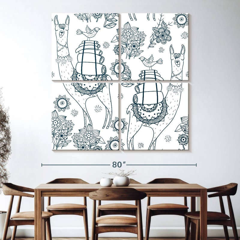 Brampt Llamas And Friends, 74'' H x 74'' W
