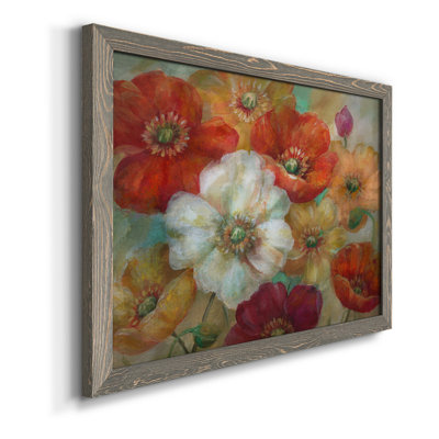 Poppycentric - Peinture sur toile encadrée
