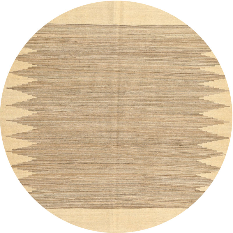 Tapis contemporaine kaki area, Rond 6 pi x 6 pi