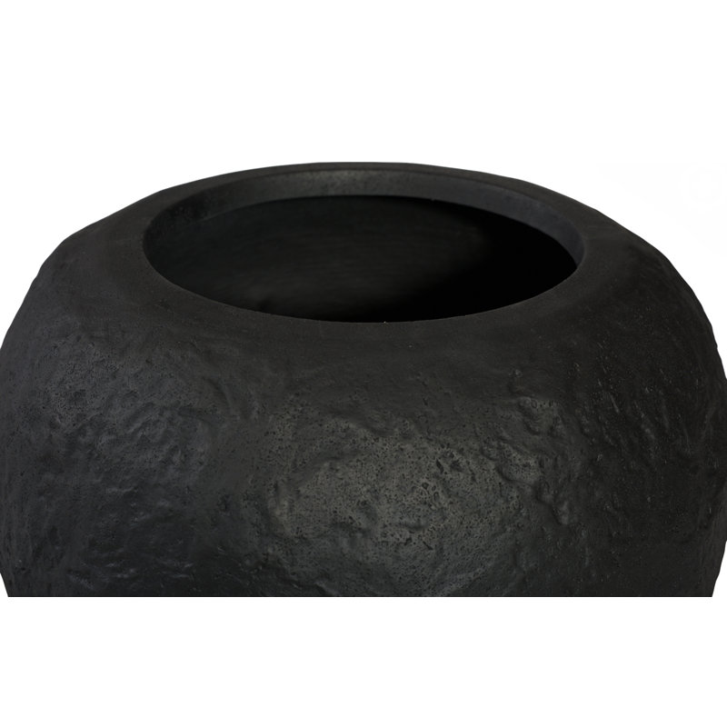 Aera Planter Wide, Black, Small, 16" H x 19" W x 19" D