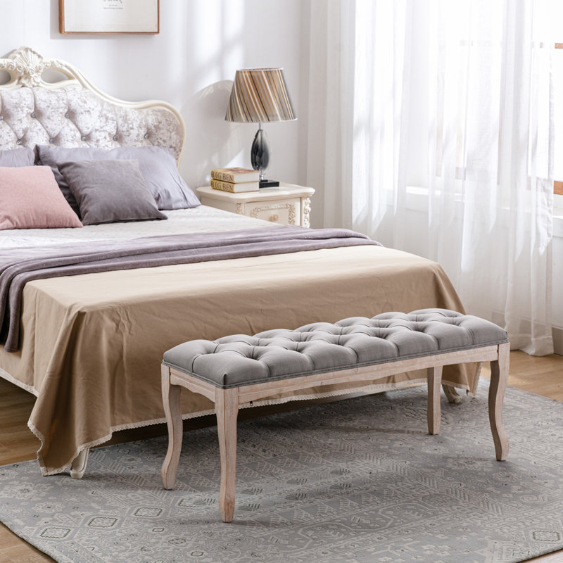 Banc de chambre à coucher pour chambre à coucher, salon, salle à manger, Gris, Gris