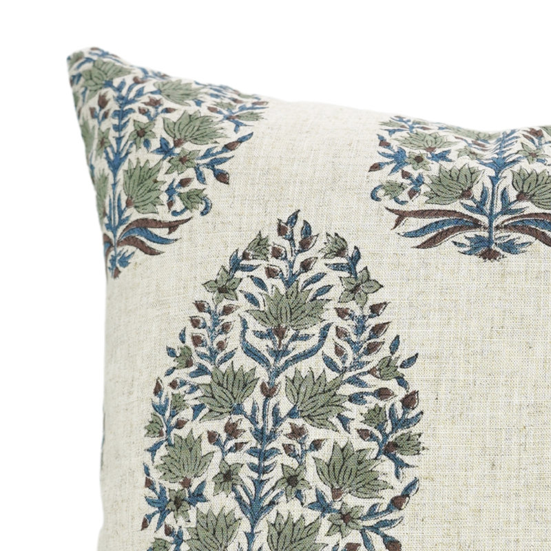 Coussin décoratif en lin viscoélastique gris fait à la main Fabividine Kumud, Grey, H 12 po x l 20 po, Rectangular