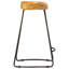 Solid Wood Bar Stool with Iron Frame