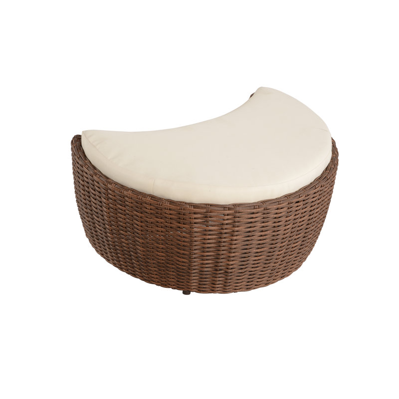 Repose-pieds d'extérieur en forme de lune romantique Collection romantique, Beige, Brun foncé