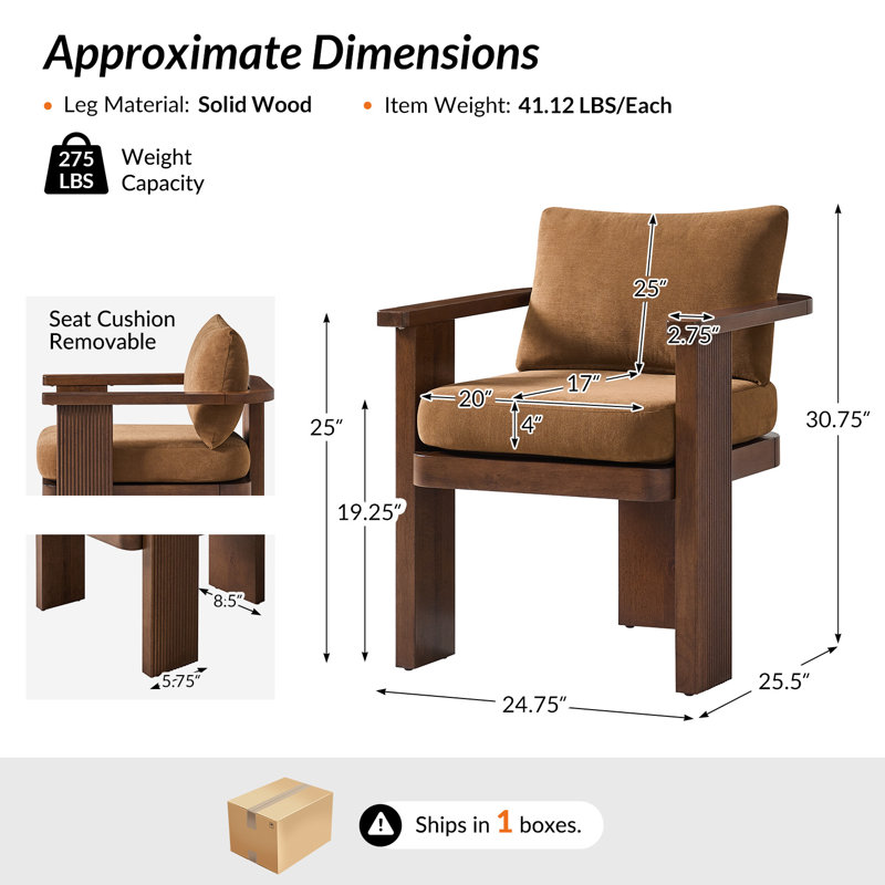 Chaise de salle à manger Weisberg, Caramel