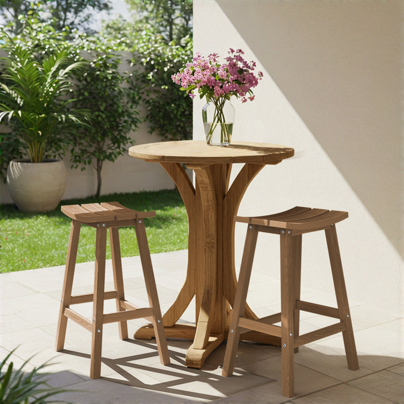 Tabouret de comptoir de cuisine Backless, Teck, 29"