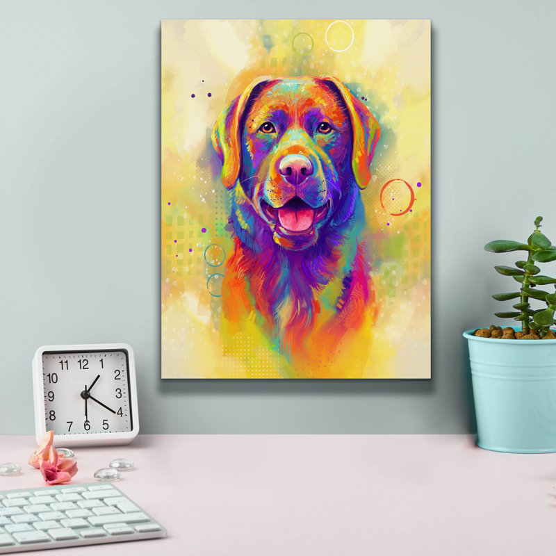«Pop Art Labrador Retriever 2» par Furbaby Affiliates, art mural sur toile, H 16 po x l 12 po