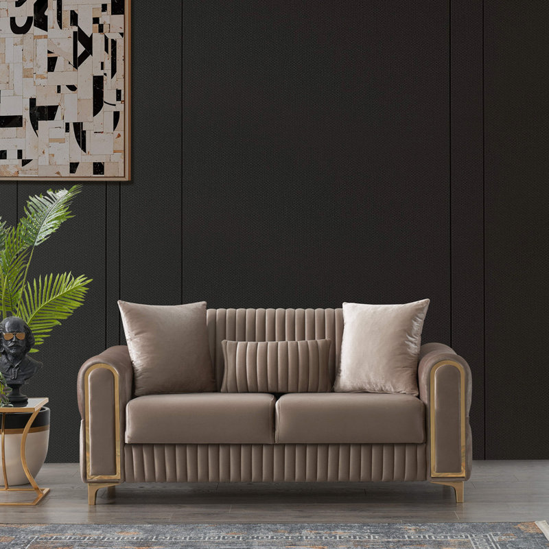 Causeuse convertible en tissu de velours Melody