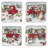 Red Truck Snowman 16Pc Dinnerware Set