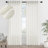 Cotton Linen Blended Light Filtering Curtain,Back Tab Hooks  Drapes (Set of 2,With Hooks)-49156120-49156132