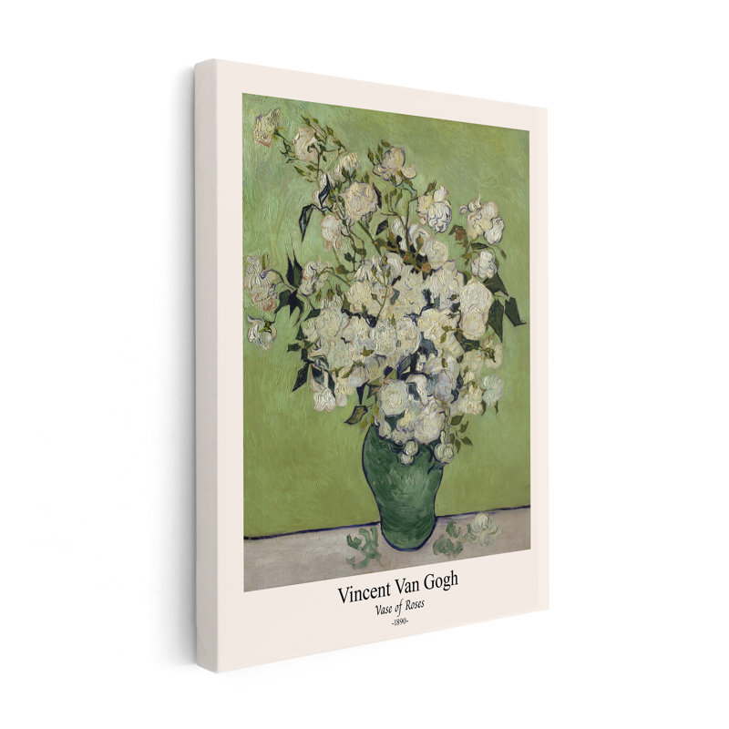 Van Gogh - Vase de roses, Sans cadre, Affiche, H 18 po x l 24 po