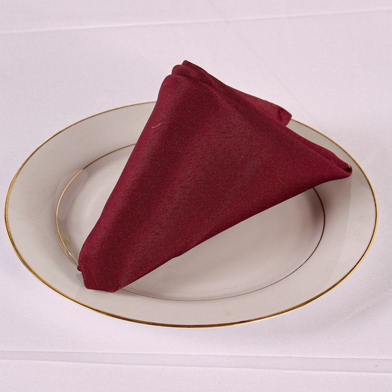 Nowayton Polyester Solid Colour Square Napkin, Burgundy