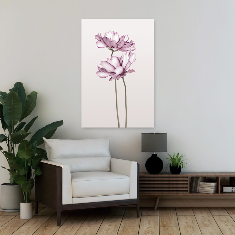 Cosmos 2, art floral contemporain, H 36 po x l 24 po