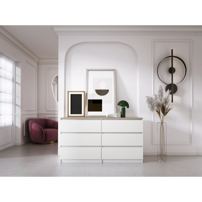 Melby 140cm W 6 - Drawer Chest of Drawers