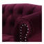 Causeuse Chesterfield La Rosa, velours bourgogne