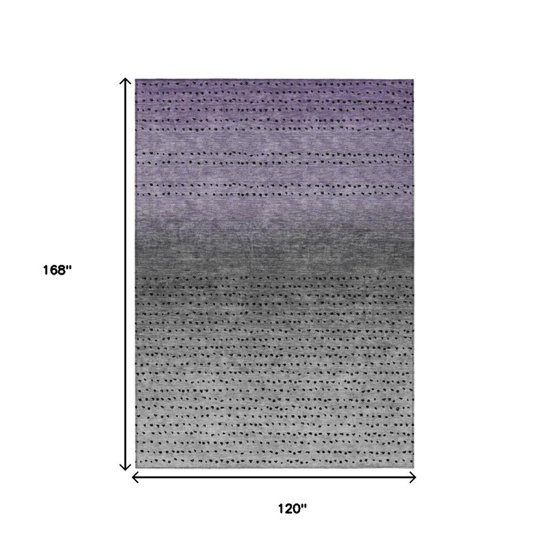 Tapis d'extérieur lavable abstrait mauve et gris 10 pi x 14 pi