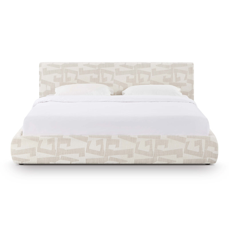 Cream Jacquard Pattern King Bed