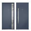 Porte avant en acier pré-suspendue à l'avant / deux graphites gris 0729/2 fenêtres extérieures latérales / inserts en acier inoxydable simples peints modernes - l 12 + 36 + 12 po x H 80 po - Gauche-111445191-111445192