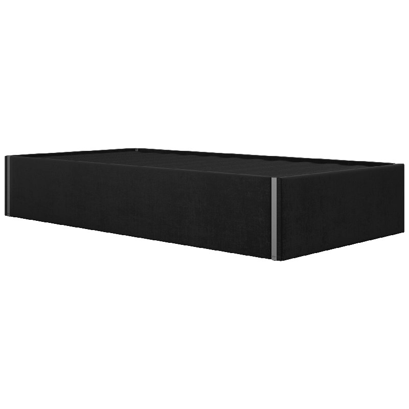 Sapan Upholstered Bed, Velvet Black, Twin