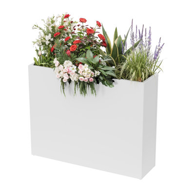  38" Rectangular Metal Planter Box,white