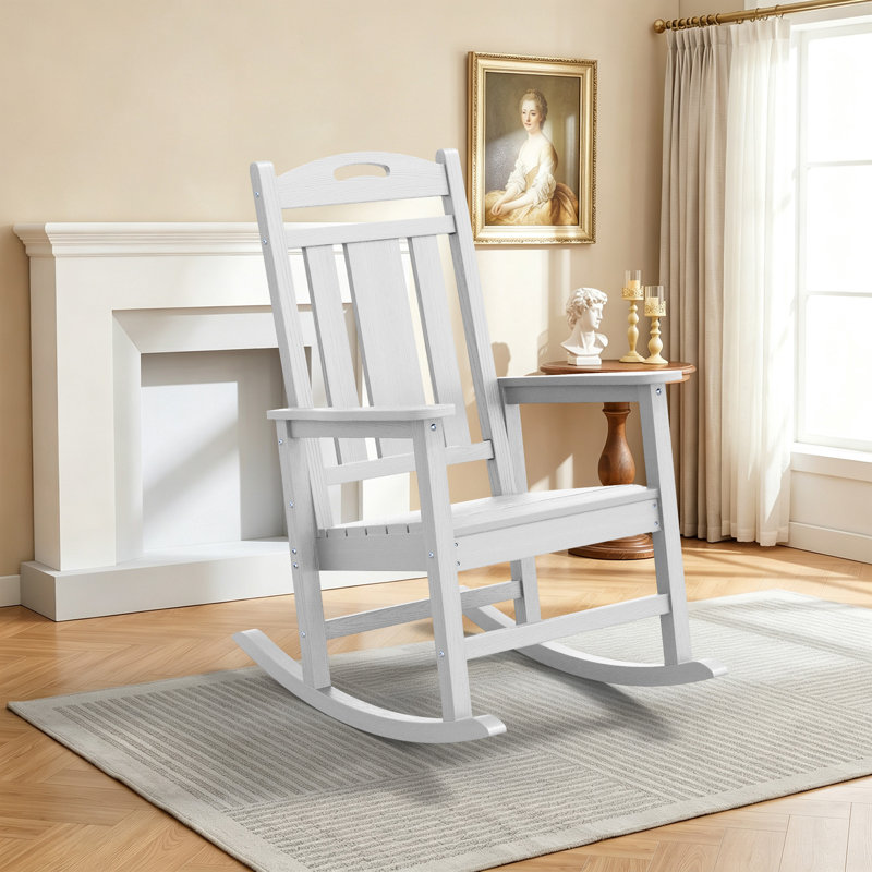 Chaise berçante en PEHD, adaptée à une utilisation intérieure et extérieure, White