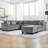 U-shaped sectional sofa with storage footstool-117582174