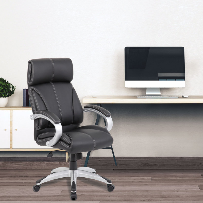 Genuine Leather Executive Chair with Headrest