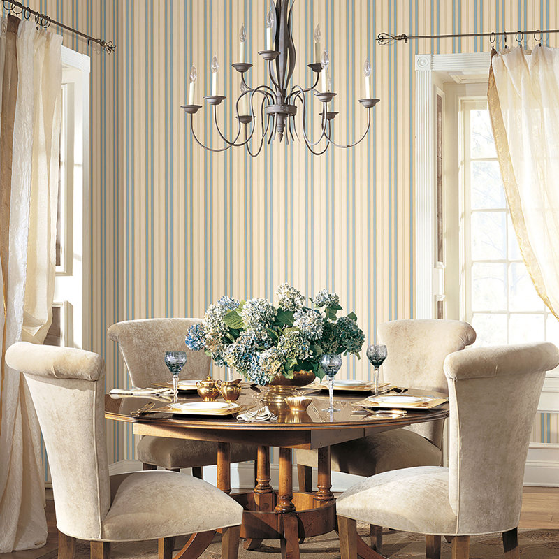 Dristy 10m x 52.8cm Matte Wallpaper Roll, Blue/Beige