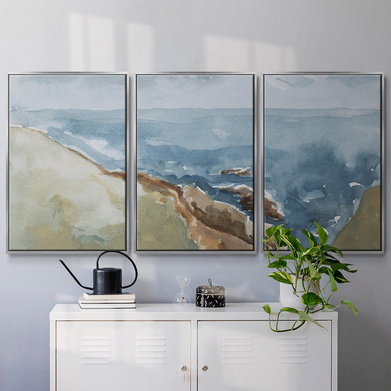 Falaises de Sonoma, 3 pièces, Encadrement argenté, H 36 po x l 75 po