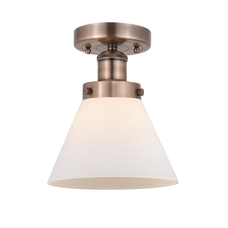 Plafonnier semi-encastré 1 lumière Cone, Blanc mat