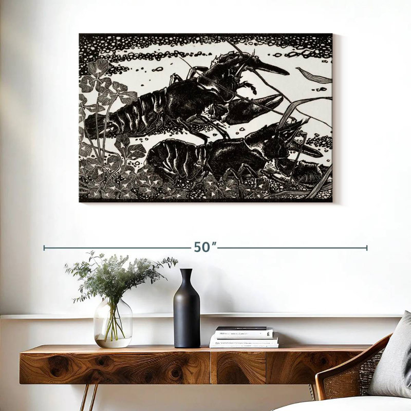 Two Crayfish, 26" H x 39" W