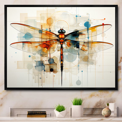 Teak Dragonfly Ethereal Flight Geometric - Dragonfly Wall Art