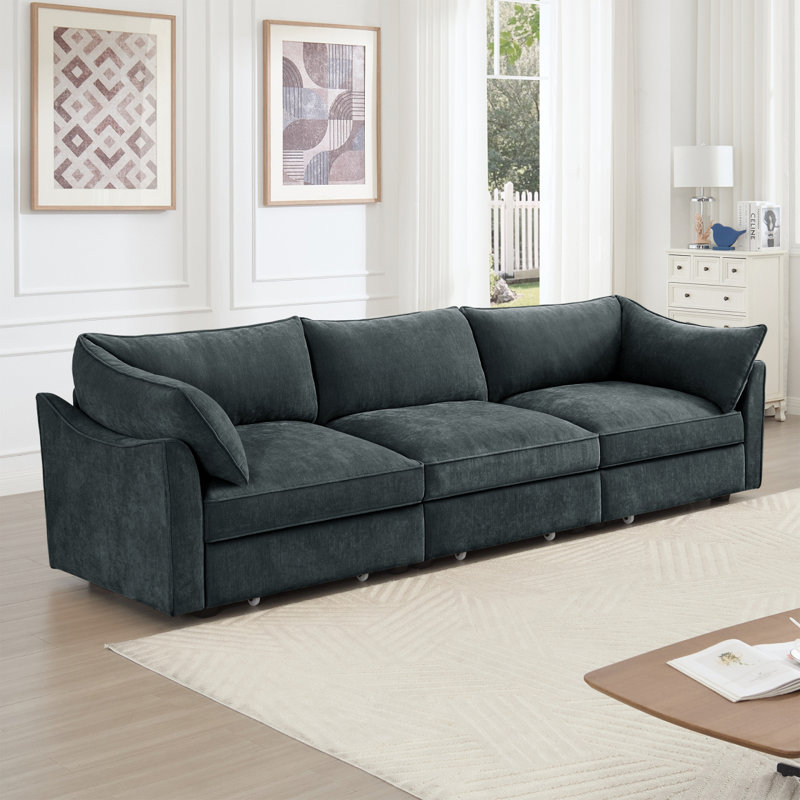 Canapé de rangement large et profond Sofawith avec tiroirs de rangement sous chaque siège avec d'excellents espaces de rangement convenant aux grands salons