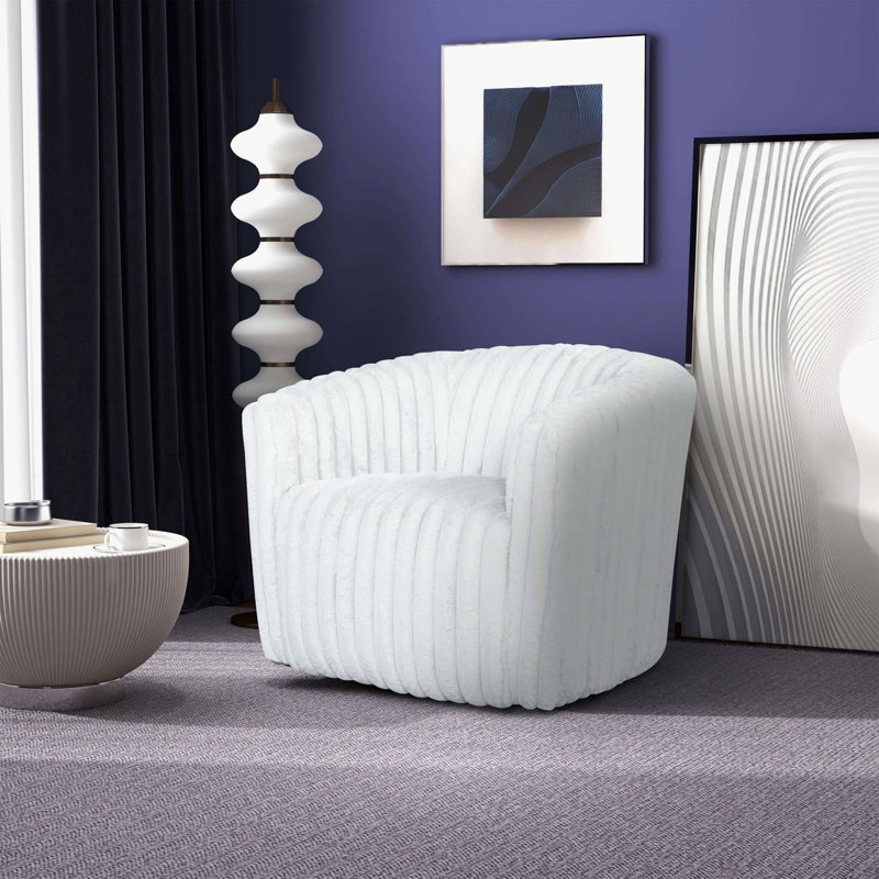 Fauteuil à billes en velours Mira, Blanc