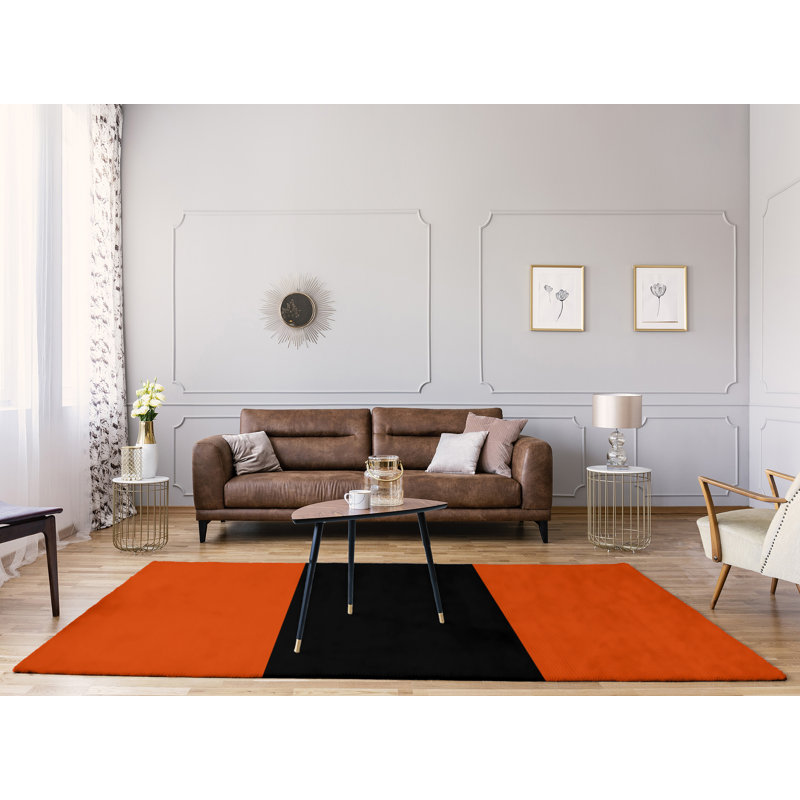 Tapis orange/noir, Rectangle 9 pi x 12 pi