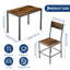 Table de salle à manger rectangulaire pour 2 personnes, table de salle à manger avec pieds en métal robustes, plateau de table industriel moderne pour petit coin-repas-1713748972