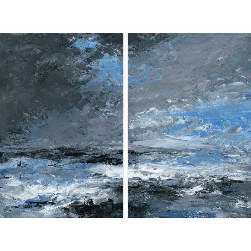 « dark clouds » parvez taj,-2 pièces de toile tendue, H 18 po x l 12 po x P 1,5 po